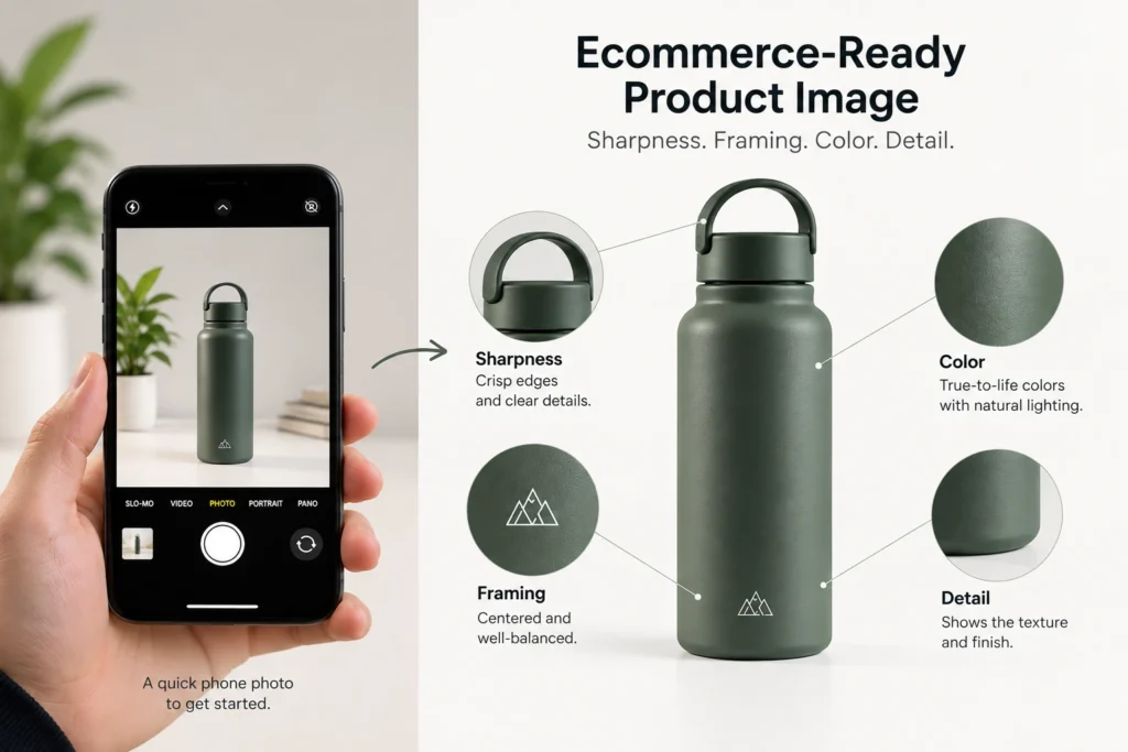 ecommerce-ready product photo taken with a smartphone